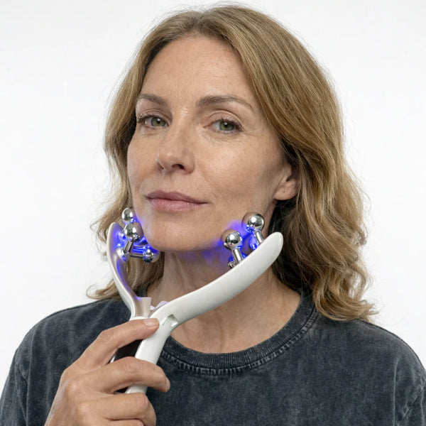 Glide along jawline & cheeks